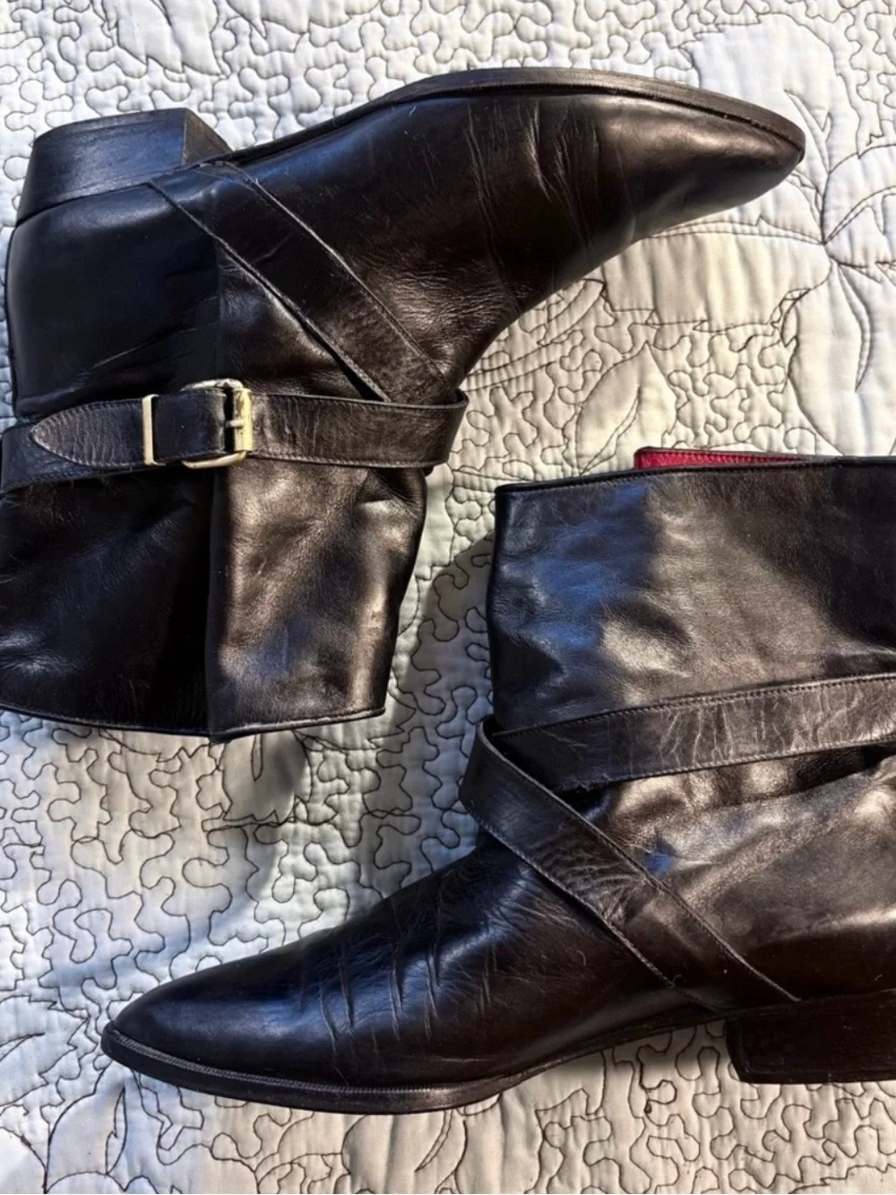 💥Yves Saint Laurent YSL Paris Tom Ford Era Leather Ankle Strap Boots Sz 9🧡